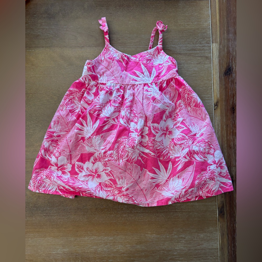Pink Floral Sleeveless Dress